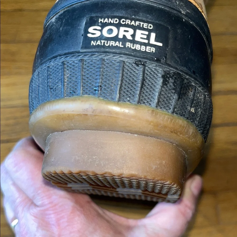 Sorel Brown and Black Waterproof Duck Boots with‎ Yellow Laces
